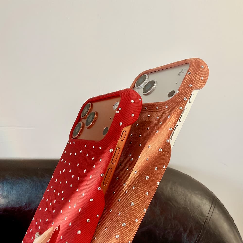 Louis Vuitton Crystal LV Logo Canvas 4-Sided Cutout iPhone Case