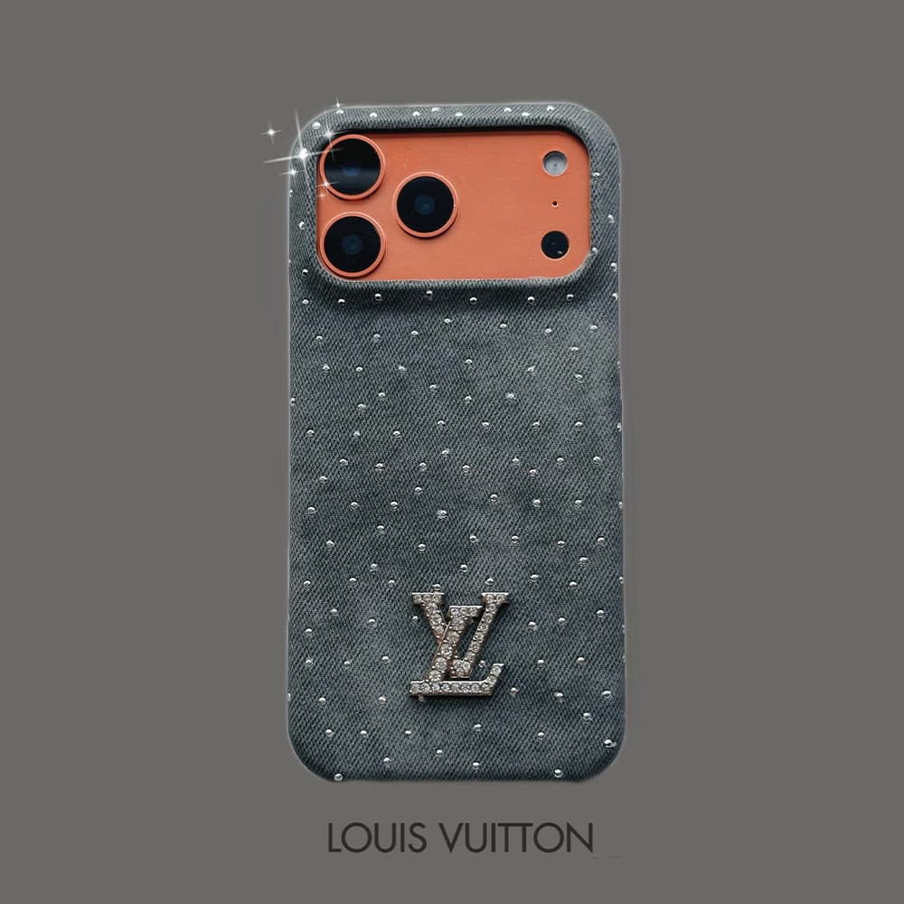 Louis Vuitton Crystal LV Logo Canvas 4-Sided Cutout iPhone Case