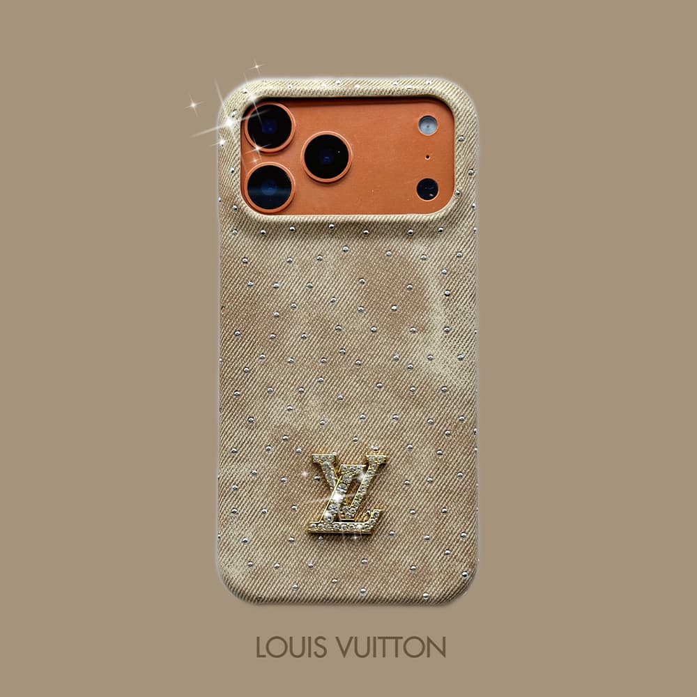 Louis Vuitton Crystal LV Logo Canvas 4-Sided Cutout iPhone Case