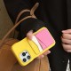 Macaron Colorblock & Wavy Edge Card Holder iPhone Case