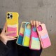 Macaron Colorblock & Wavy Edge Card Holder iPhone Case