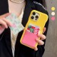 Macaron Colorblock & Wavy Edge Card Holder iPhone Case