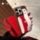 Retro Colorblock Design Wavy Wrist Strap & Card Holder iPhone Case