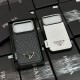 Prada Crystal-Embellished Leather Triangle Logo iPhone Case