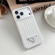 Prada Embossed Woven Triangle Logo 4-Sided Cutout iPhone Case