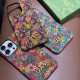 Gucci Floral Art Cork 4-Sided Cutout Metal Logo iPhone Case