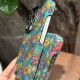 Gucci Floral Art Cork 4-Sided Cutout Metal Logo iPhone Case