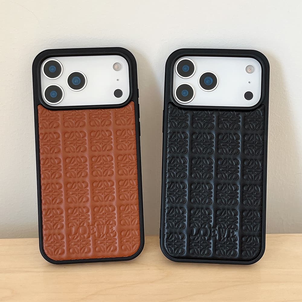 LOEWE Anagram Embossed Leather iPhone Case