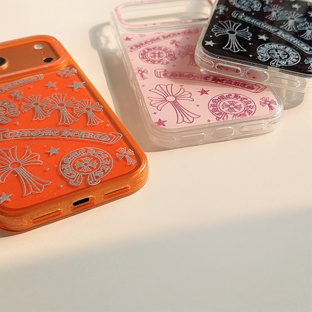 Chrome Hearts Cross Floral Scroll IMD Street-Gothic iPhone Case