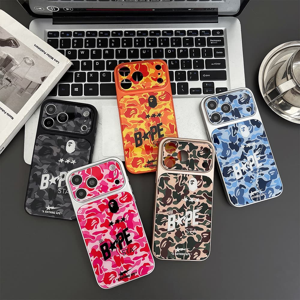 BAPE ABC Camo Ape Head Logo Acrylic Streetwear Acrylic iPhone Case
