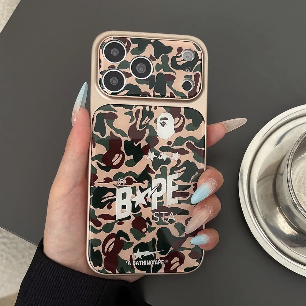 BAPE ABC Camo Ape Head Logo Acrylic Streetwear Acrylic iPhone Case