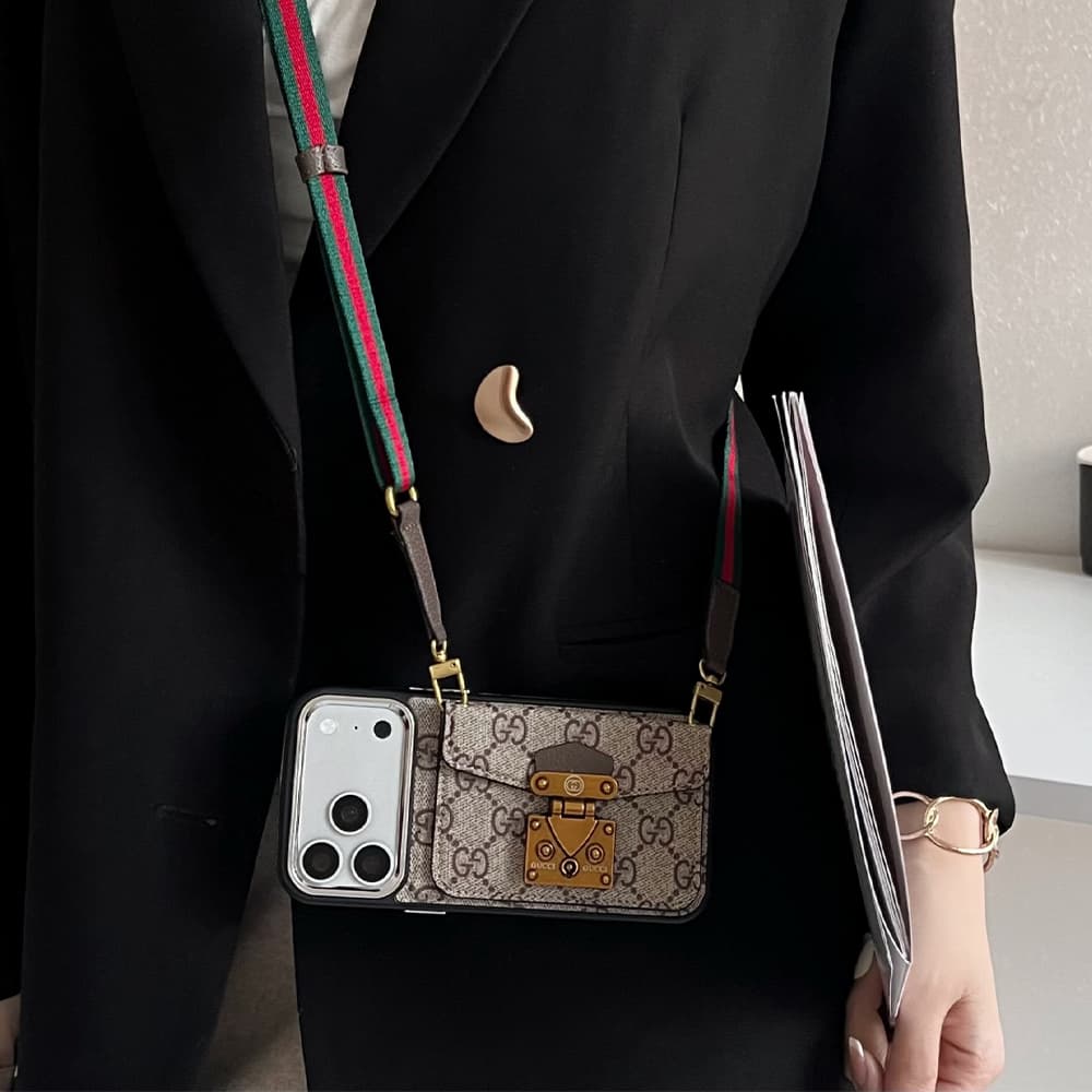LV & Gucci Messenger Crossbody iPhone Case