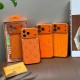 LV Gucci Dior Hermes Large Window Camera Orange Embossed iPhone Case