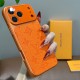 LV Gucci Dior Hermes Large Window Camera Orange Embossed iPhone Case