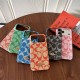 Coach Signature C Monogram 4-Sided Cutout Leather iPhone Case