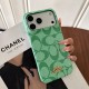 Coach Signature C Monogram 4-Sided Cutout Leather iPhone Case