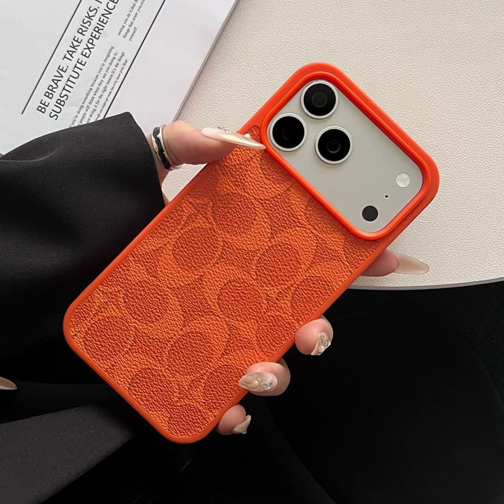 Coach Signature C Monogram Leather iPhone Case