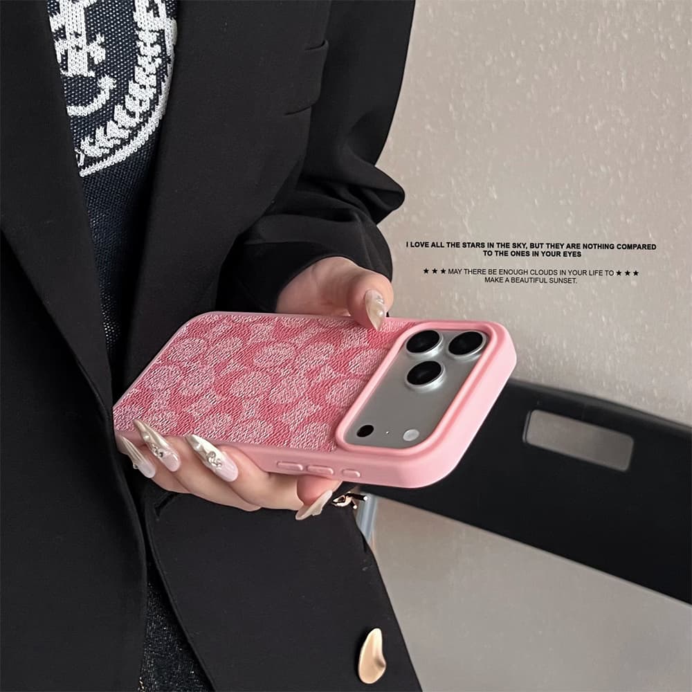 Coach Signature C Monogram Leather iPhone Case