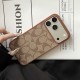 Coach Signature C Monogram Leather iPhone Case