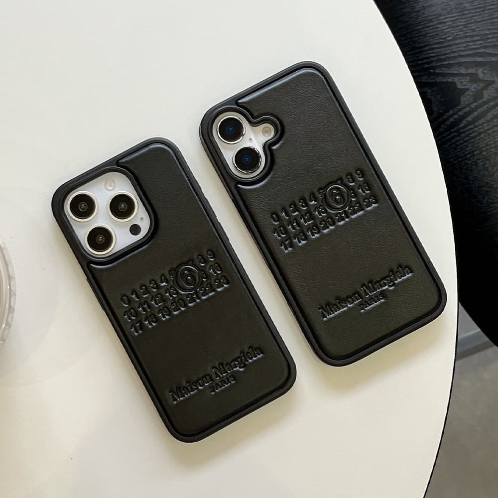 Maison Margiela 0-23 Numbered Tab Embossed Leather iPhone Case