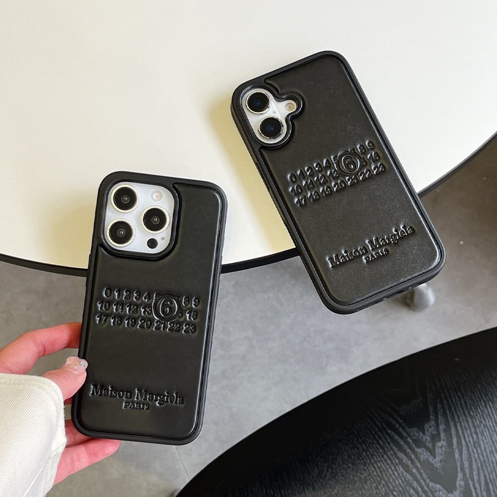 Maison Margiela 0-23 Numbered Tab Embossed Leather iPhone Case