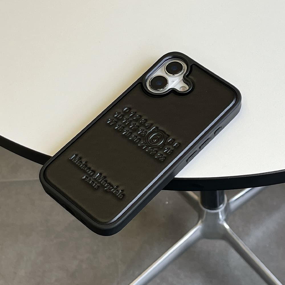 Maison Margiela 0-23 Numbered Tab Embossed Leather iPhone Case
