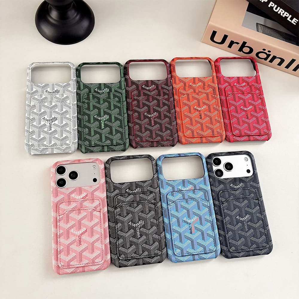 Goyard Y-Pattern Chevron Card Slot iPhone Case