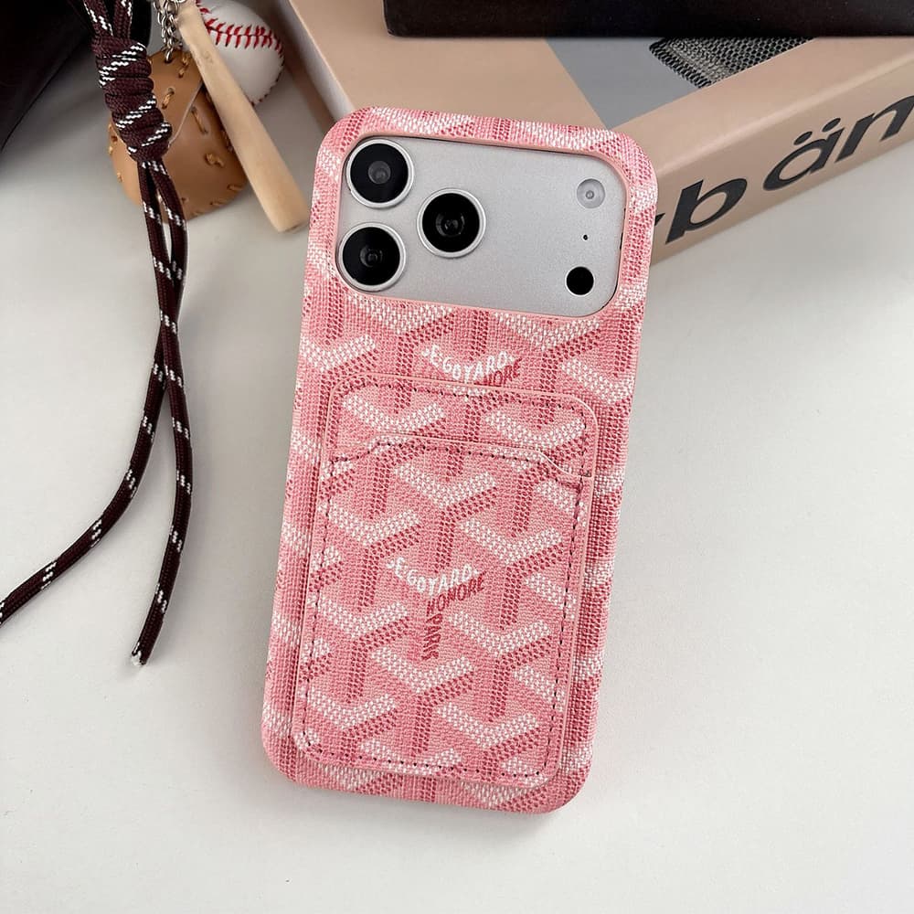Goyard Y-Pattern Chevron Card Slot iPhone Case