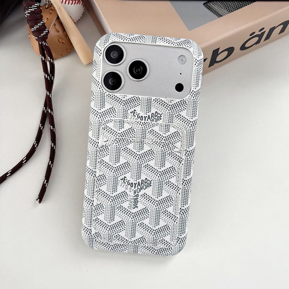 Goyard Y-Pattern Chevron Card Slot iPhone Case