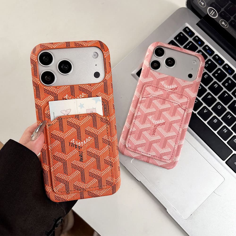 Goyard Y-Pattern Chevron Card Slot iPhone Case