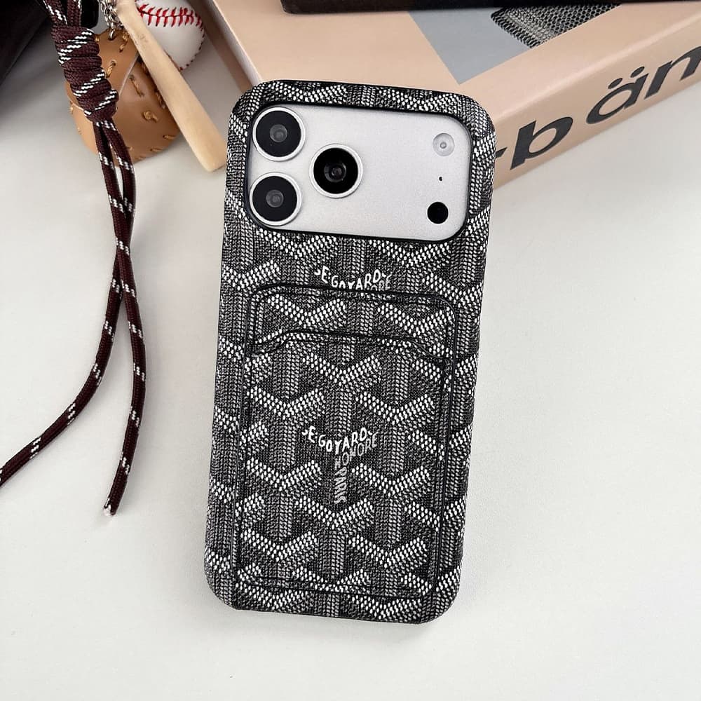 Goyard Y-Pattern Chevron Card Slot iPhone Case