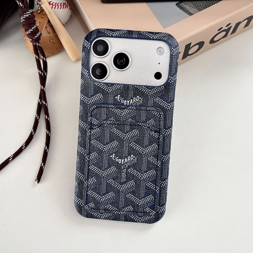 Goyard Y-Pattern Chevron Card Slot iPhone Case