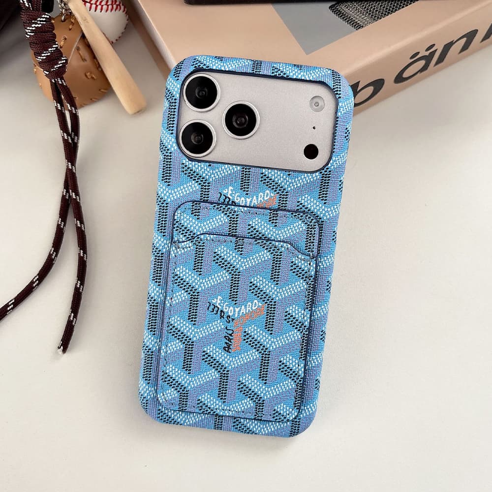 Goyard Y-Pattern Chevron Card Slot iPhone Case