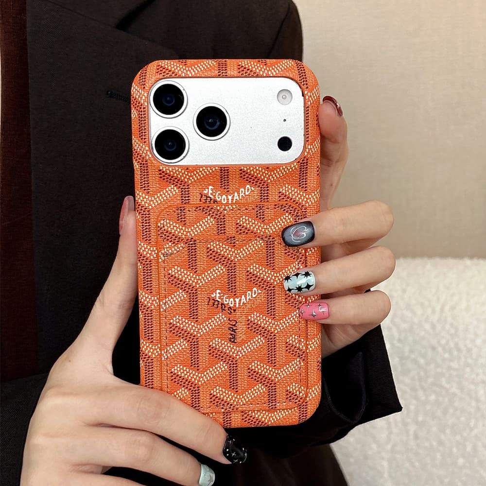 Goyard Y-Pattern Chevron Card Slot iPhone Case