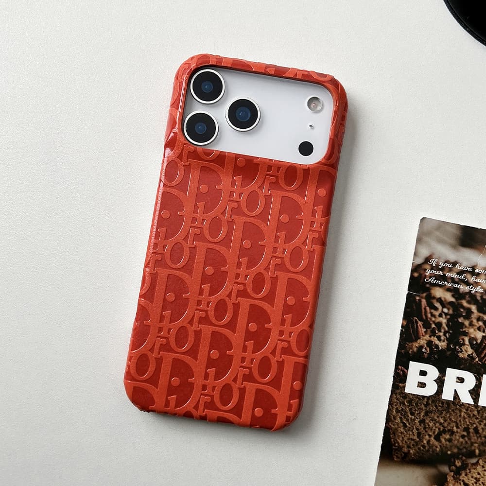 Dior Oblique Embossed Leather 4-Sided Cutout iPhone Case