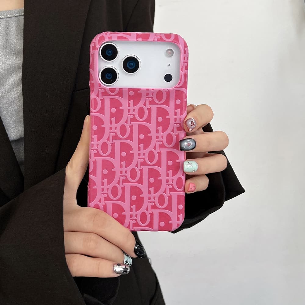 Dior Oblique Embossed Leather 4-Sided Cutout iPhone Case