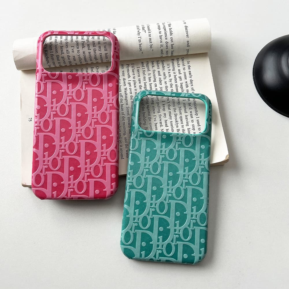 Dior Oblique Embossed Leather 4-Sided Cutout iPhone Case