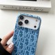 Dior Oblique Embossed Leather 4-Sided Cutout iPhone Case