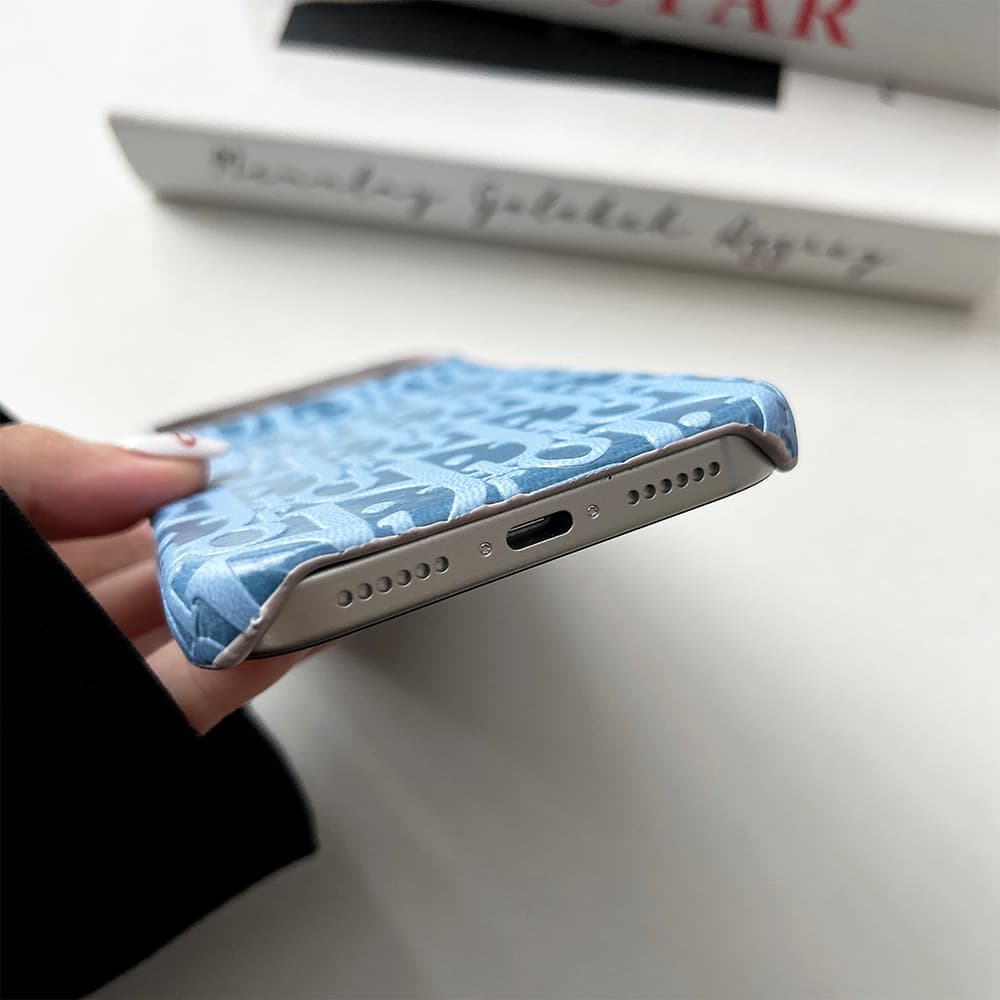 Dior Oblique Embossed Leather 4-Sided Cutout iPhone Case