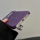 Chanel Quilted CC Logo Glitter 4-Sided Cutout iPhone Case with Charm