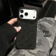 Chanel Quilted CC Logo Glitter 4-Sided Cutout iPhone Case with Charm