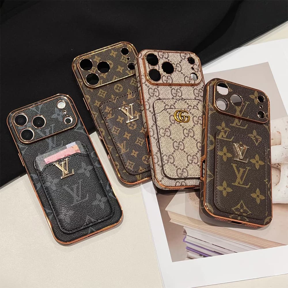 Louis Vuitton & Gucci Card Slot Leather iPhone Case