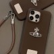 Vivienne Westwood Orb Brooch Leather Punk iPhone Case