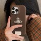 Vivienne Westwood Orb Brooch Leather Punk iPhone Case