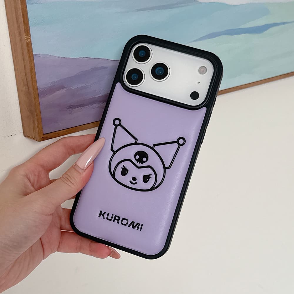 Hello Kitty & Kuromi Leather Embossed iPhone Case