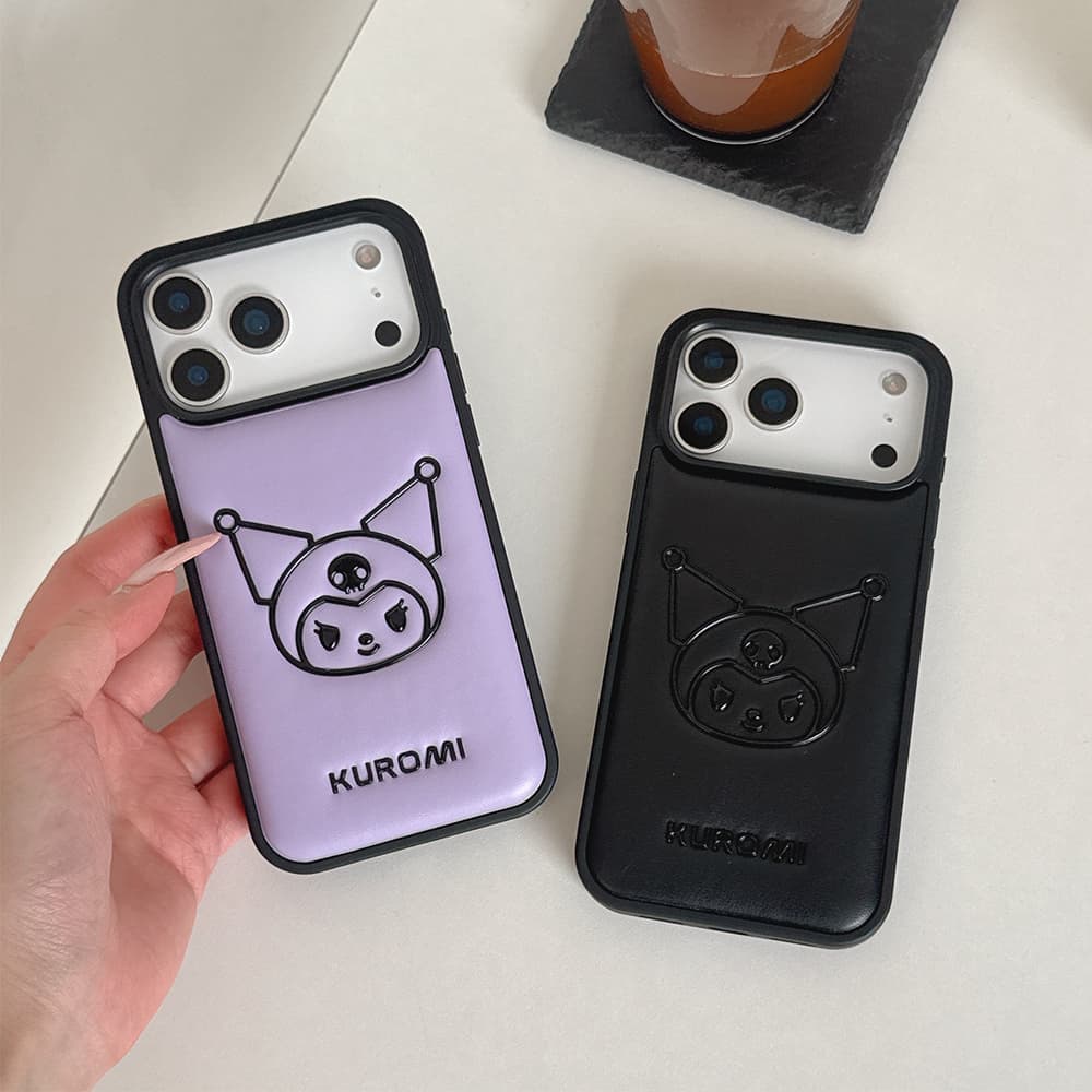 Hello Kitty & Kuromi Leather Embossed iPhone Case