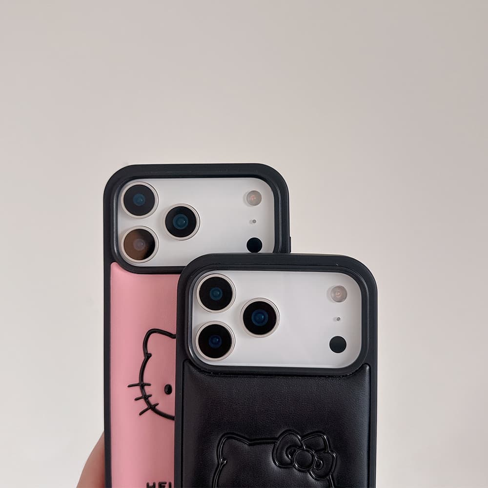 Hello Kitty & Kuromi Leather Embossed iPhone Case