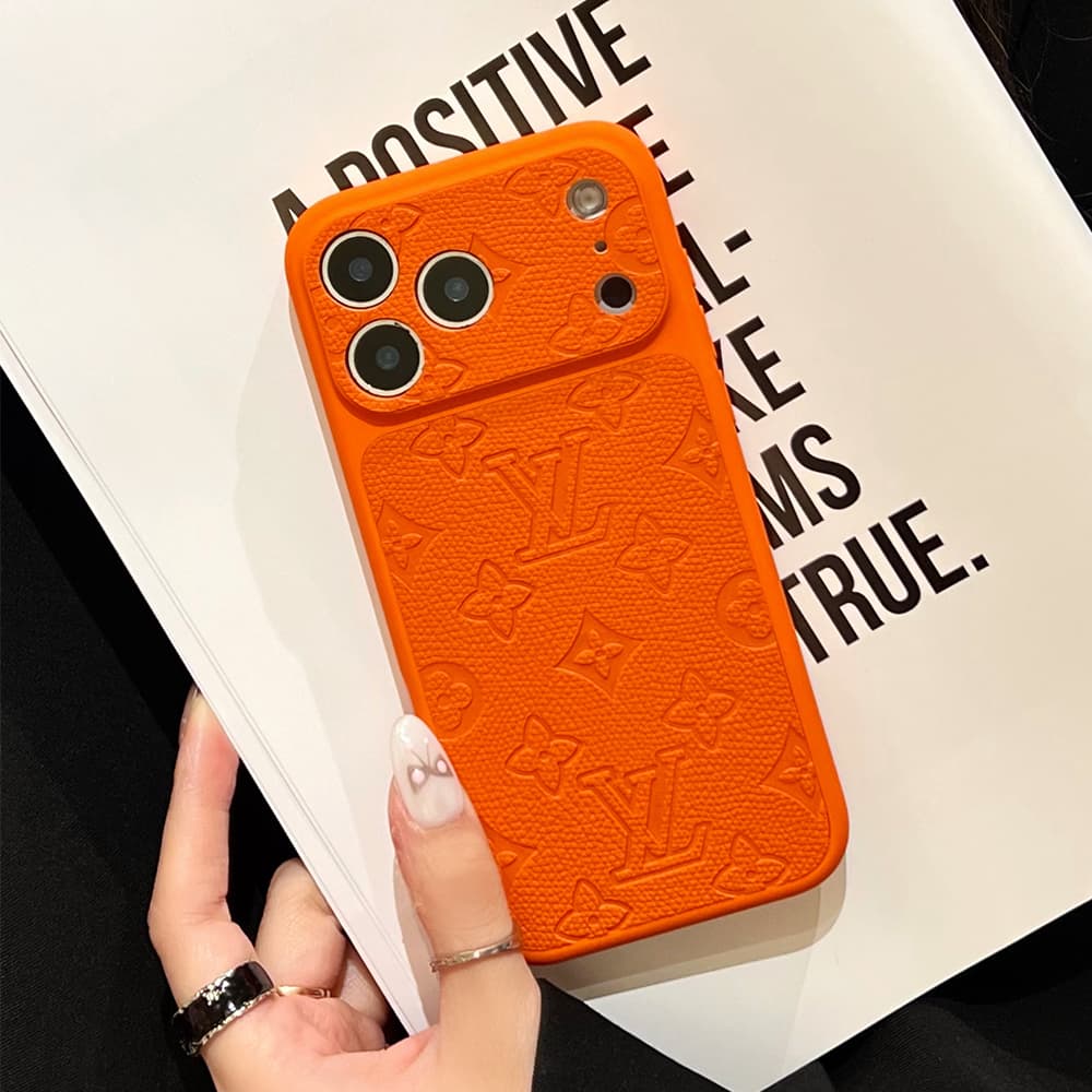 LV & Gucci Large Window Camera Orange Monogram iPhone Case