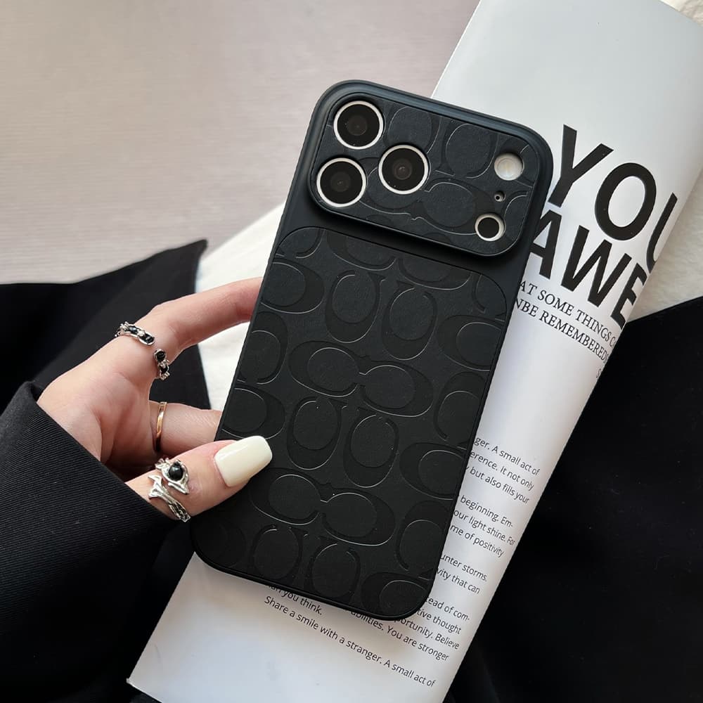 Coach Large Window Camera Signature C Embossed iPhone Case