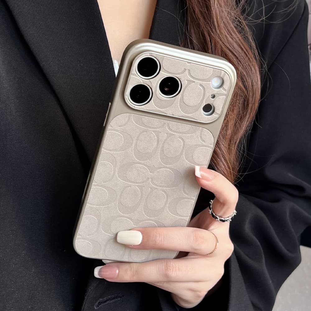 Coach Large Window Camera Signature C Embossed iPhone Case
